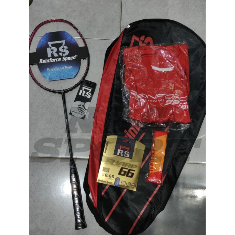 Raket Badminton rs micron saber 10 original fullset (tinggal pake)
