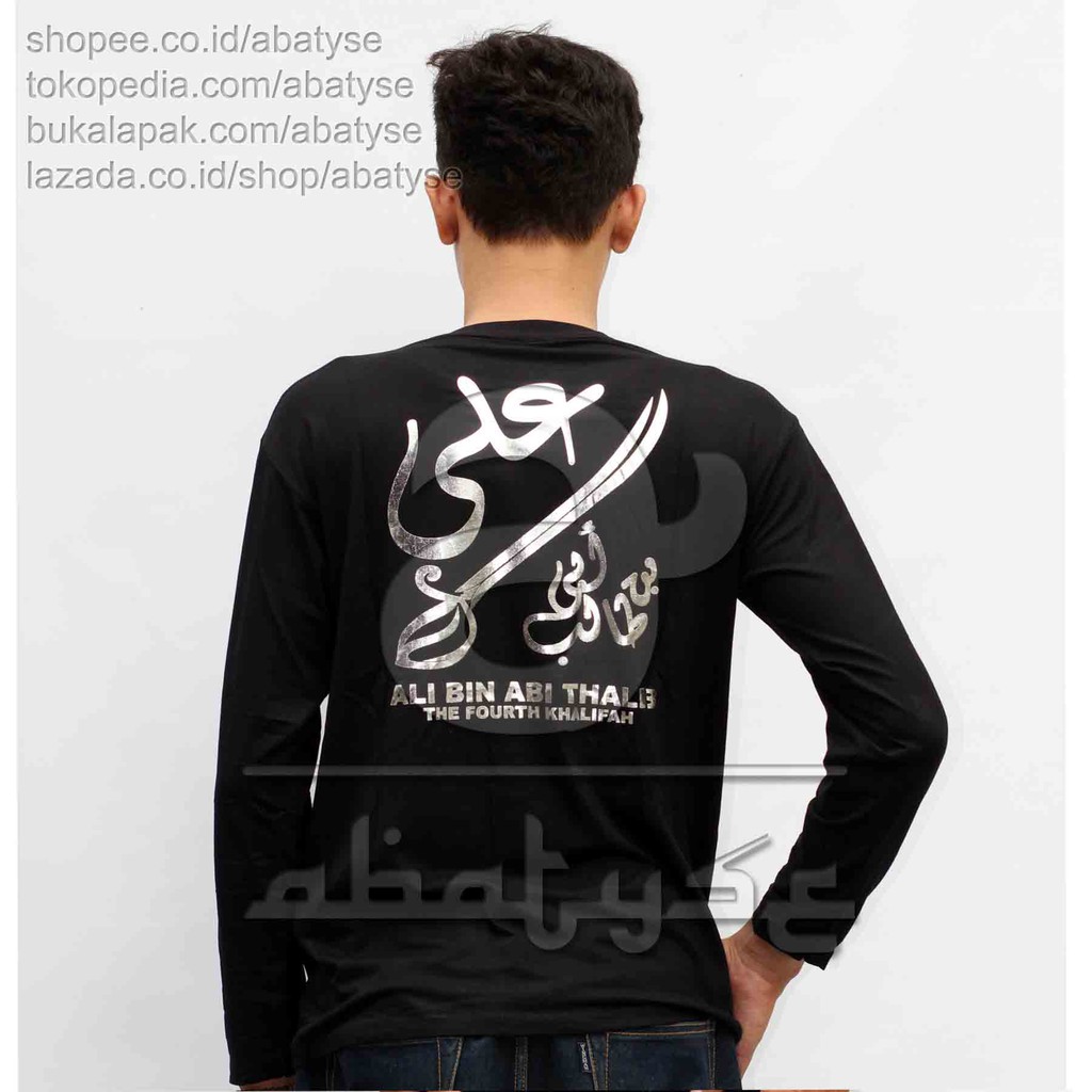 Kaos Ali Bin Abi Thalib Silver Lengan Pendek - Kaos Distro Islamia - Kaos Dakwah Islamia