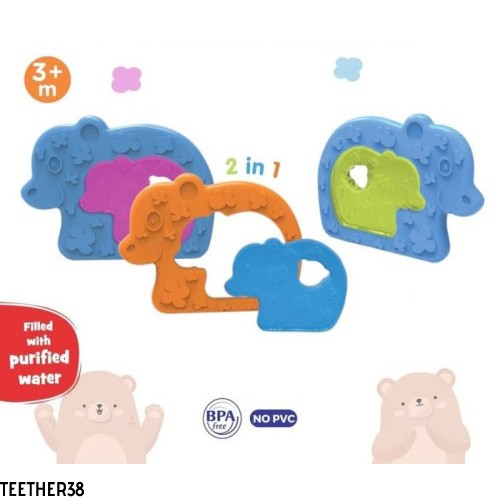 Baby Safe Teether Gigitan Bayi Puzzle Teether - Baby safe teether bantuk hewan hewan teether38