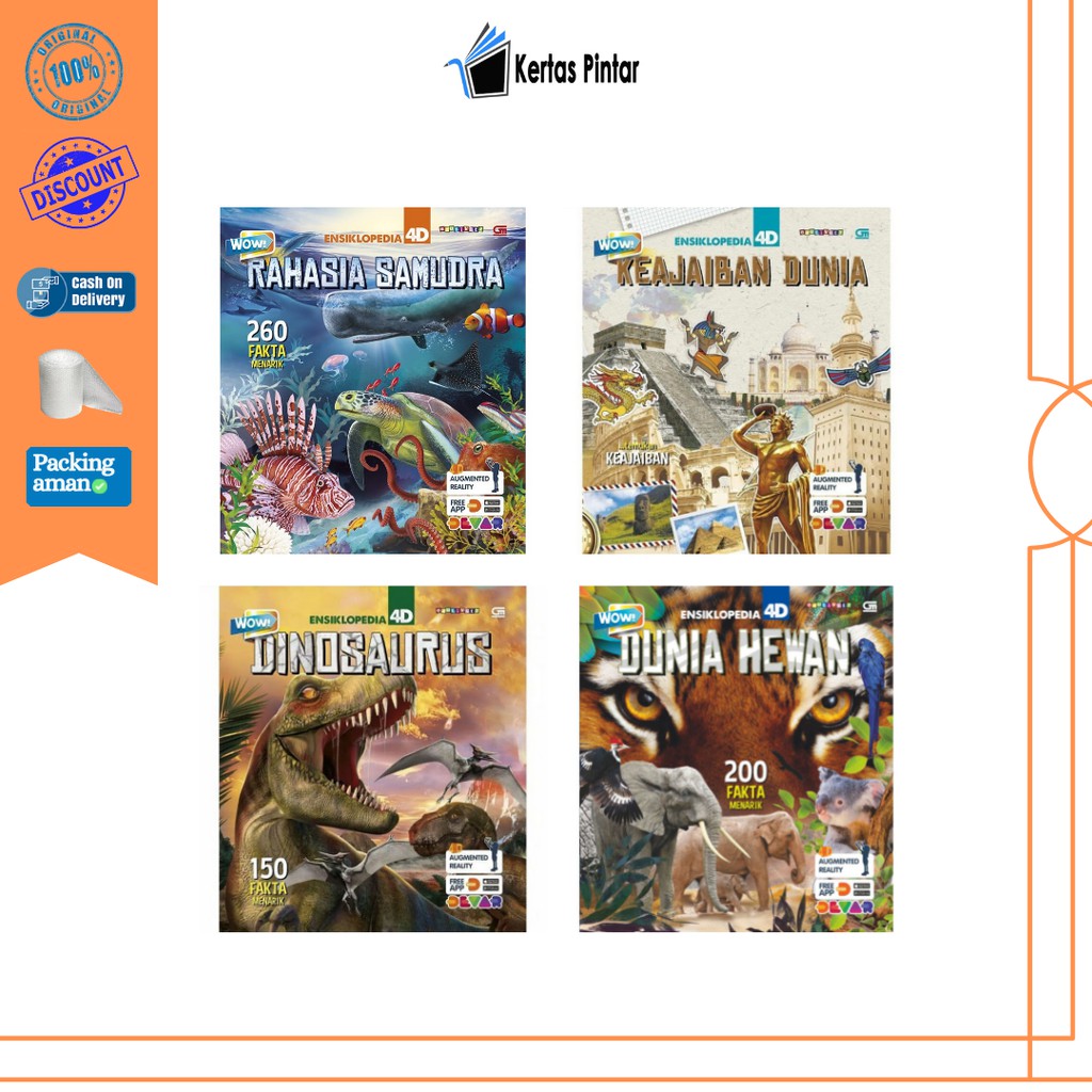 WOW ENSIKLOPEDIA 4D RAHASIA SAMUDRA DUNIA HEWAN KEAJAIBAN DUNIA DINOSAURUS