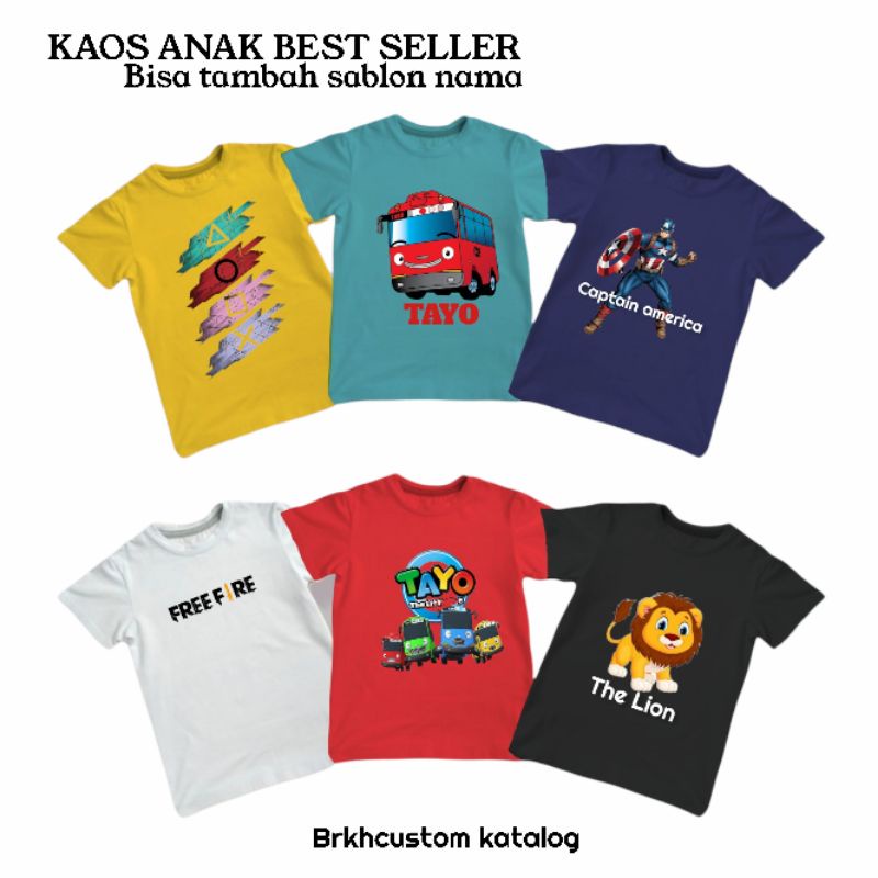 KAOS ANAK LAKI-LAKI PEREMPUA | KAOS ANAK DISTRO | KAOS OLENG | KAOS TRUK | KAOS TAYO |  FREE FIRE