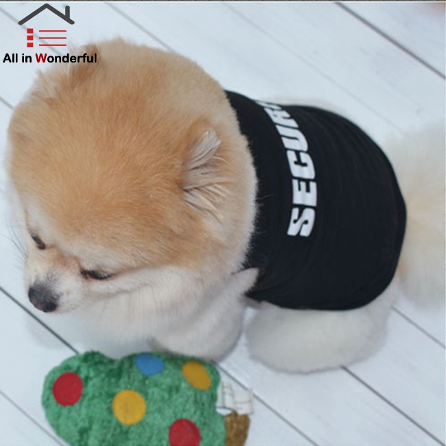 Kaos T Shirt Musim Panas Bahan Breathable Warna Hitam Untuk Anjing