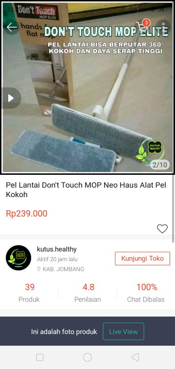 Pel Lantai Dont Touch Mop Neo Haus Alat Pel Kokoh