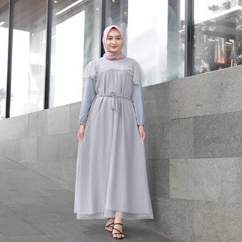 Kayla Maxi Dress Pesta Tille Renda / Long Dress Muslim Brukat