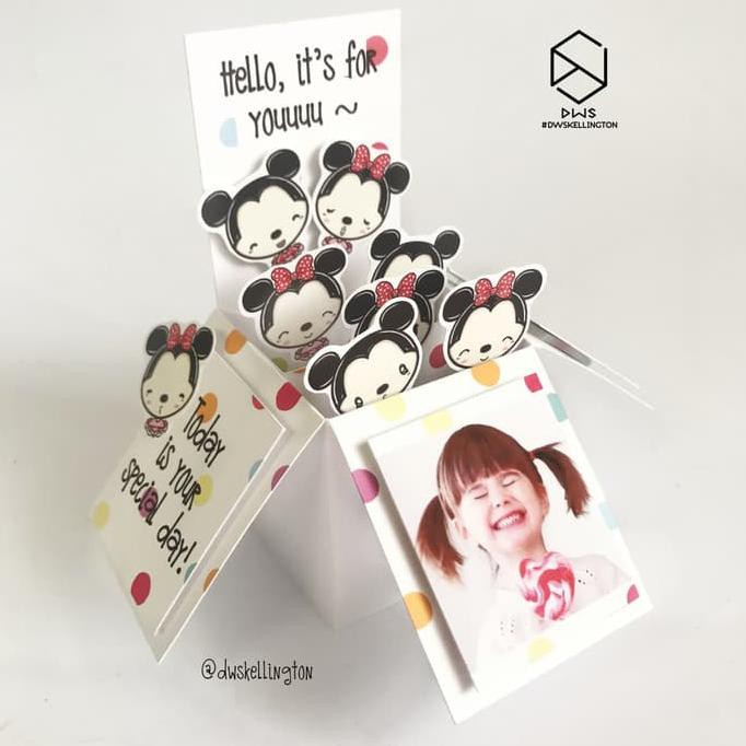 

Doodle Mickie Minnie Kartu Ucapan Valentine Pop Up Card Box Pacar PROMO