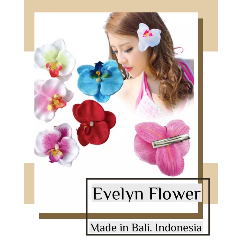 Jepit bebek bunga anggrek/ Jepit sanggul/ hiasan sanggul/ jepit bunga artificial