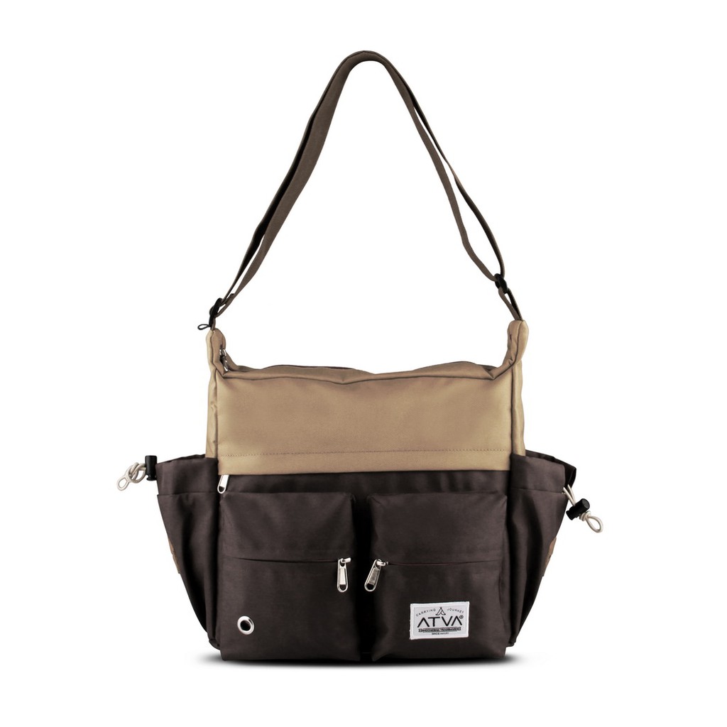 tas selempang pria – tas selempang wanita – Atva Bounce Series Khaki Brown