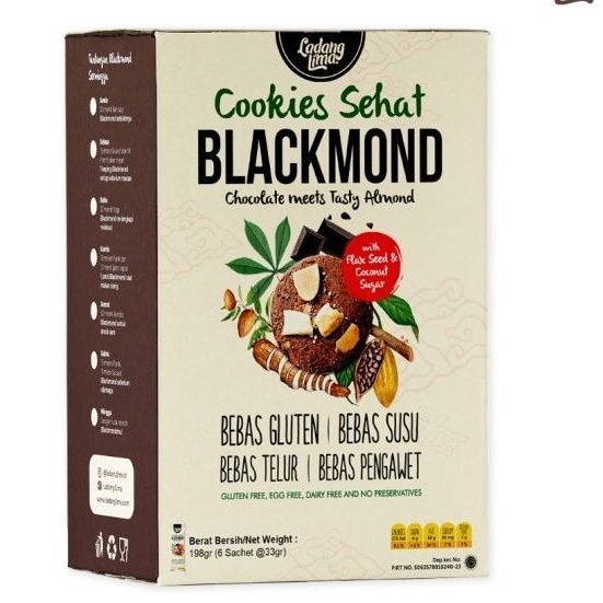 

Ladang Lima Blackmond Cookies Sehat 198 gr (Box) isi 6 sachet