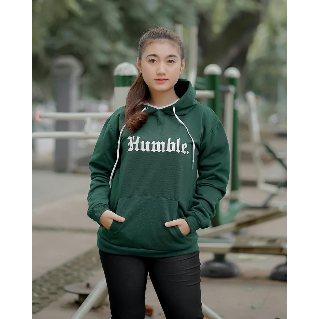 SWEATER HOODIE HUMBLE HIJAU SIZE M-L-XL UNISEX