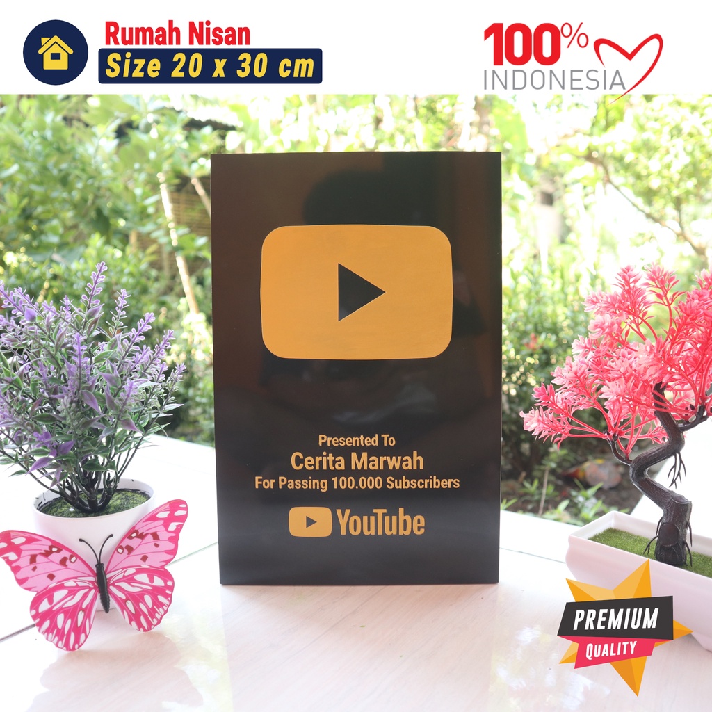 Hiasan Dinding Play Button Bahan Granit