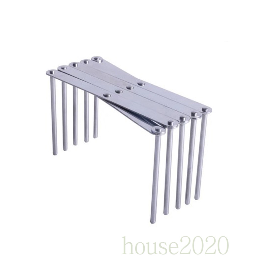 [house2020]Extendable Pot Lid Holders Multipurpose Steamer Rack Flexible Plate Organizer Stainless Steel Adjustable Tray Holder