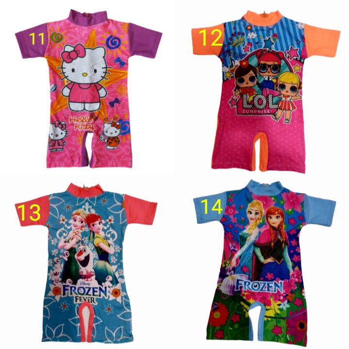 Baju Renang Anak Perempuan Cewek Batita Karakter Usia 1 2 3 Tahun