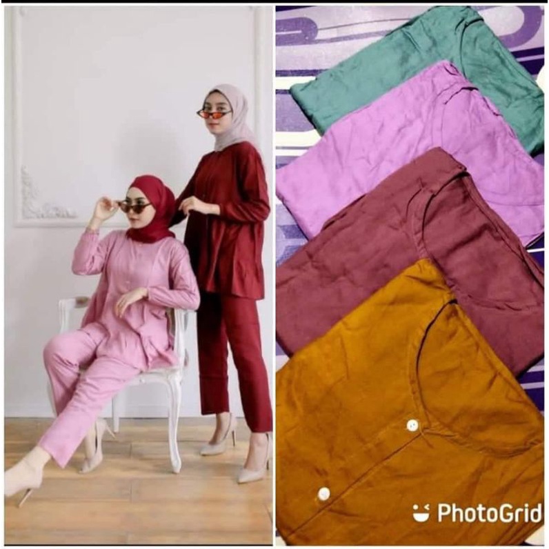 SETELAN CELANA RAYON /SETCEL RAYON DEWASA /SETCEL POLOS JUMBO