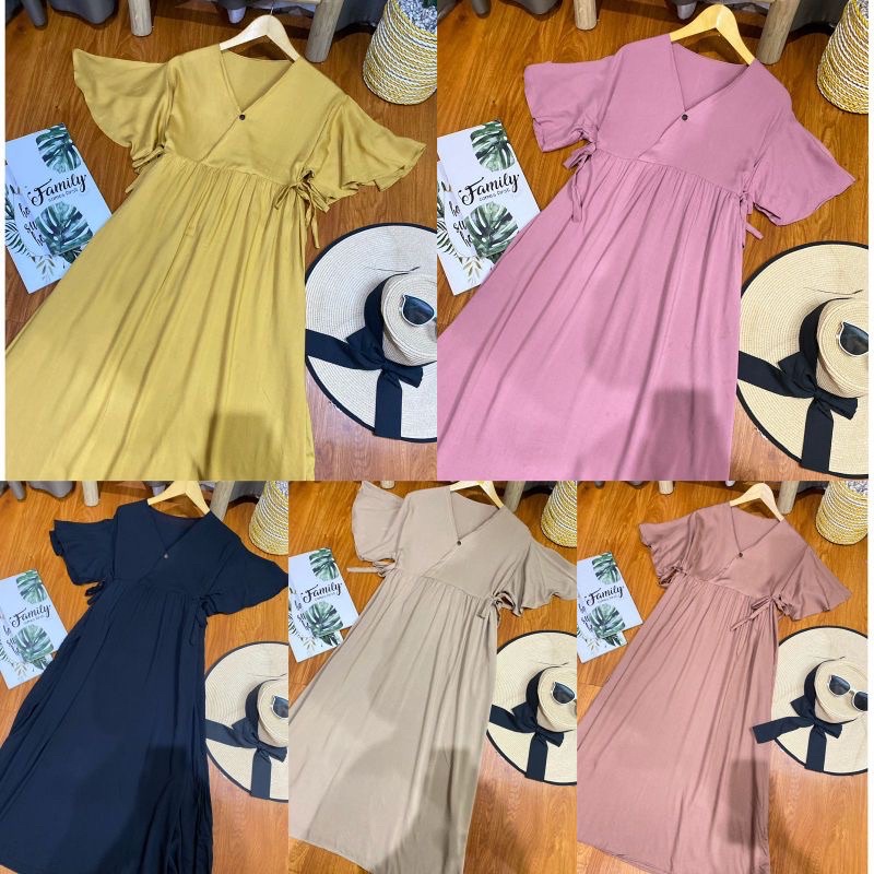 Daster Kimono rayon, Daster Kimono Polos , Daster Kimono Ruffle , Daster Kimono panjang Dress Baju Wanita