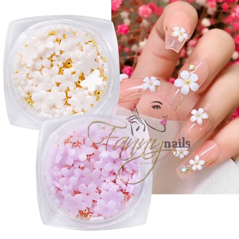 NAIL FLOWER 3D RESIN HIASAN BUNGA 3D TIMBUL WEDDING NAILS MIX SIZED 3D FLOWER HIASAN KUKU NAILART