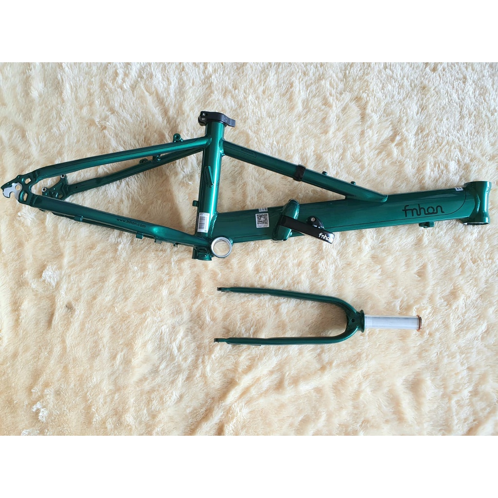 FRAME SET FNHON MONSOON 20 inch HIJAU GREEN DISCBRAKE ALUMUNIUM Plus Handlepost HP 31 35 40 cm telescopic Frame fork 22 inch disc brake Sepeda Seli Monson Moonsoon Moonson not Blast Gust Storm Tornado