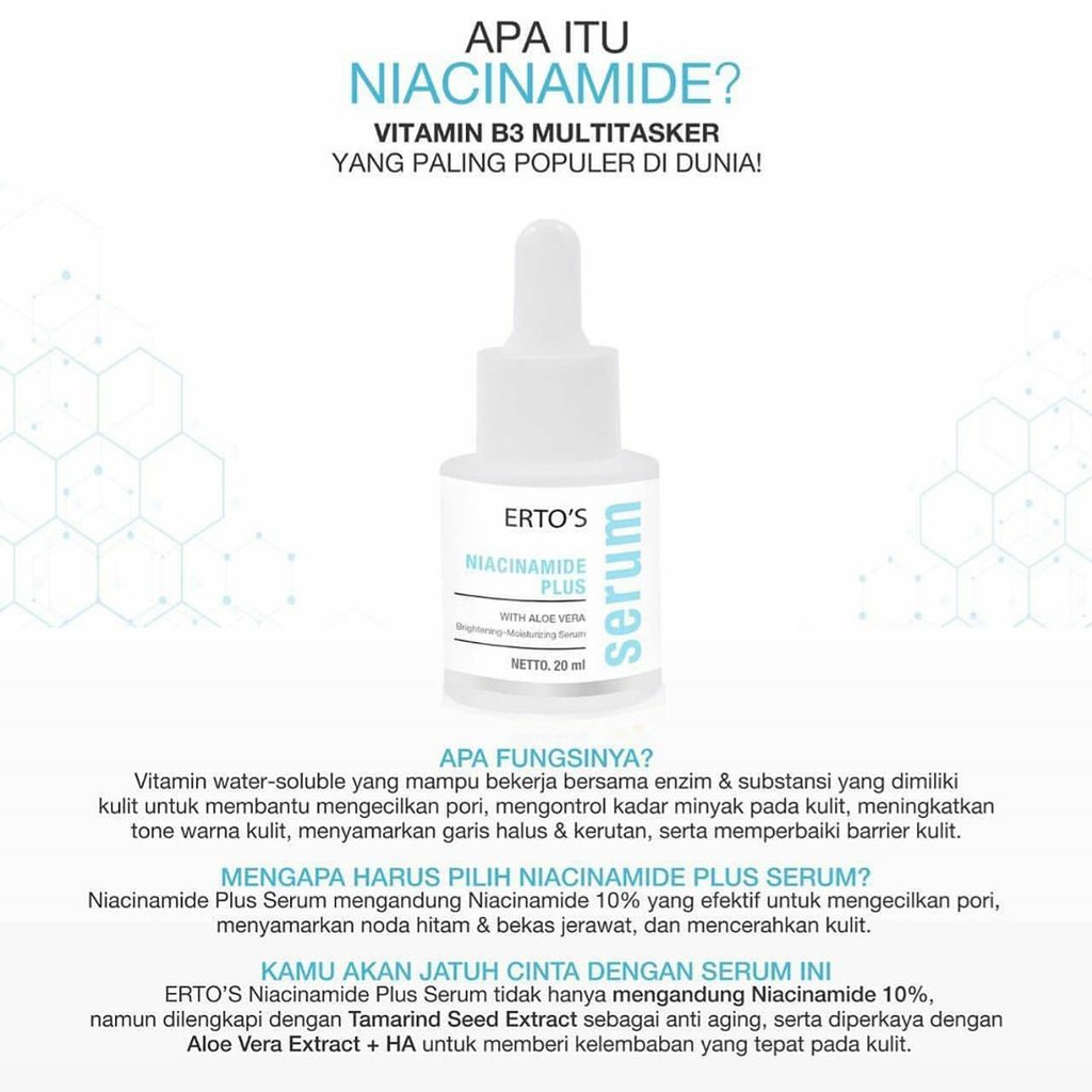 Ertos Niacinamide Plus White Aloevera Brightening Moisturizer Shopee Indonesia