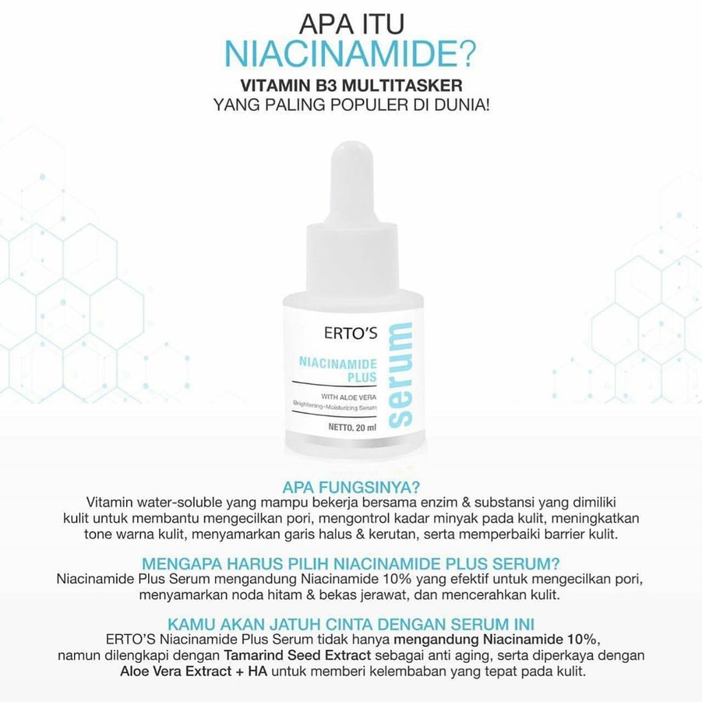 Ertos Niacinamide Plus White Aloevera Brightening Moisturizer Shopee Indonesia