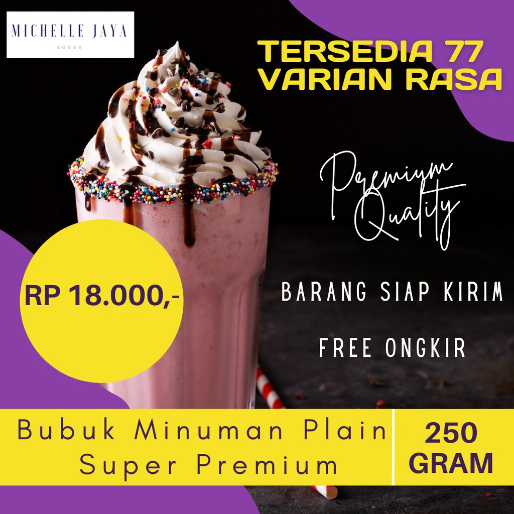 

Prime Powder Drink Super Premium 250 Gram / Plain / Bubuk Minuman Aneka Rasa