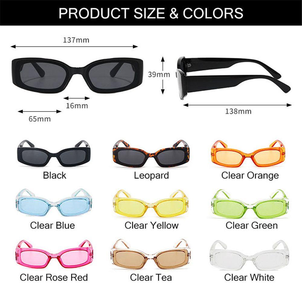 Lily Kacamata Persegi Panjang Retro Wanita Pria UV400 Eyewear 90s Sunglasses