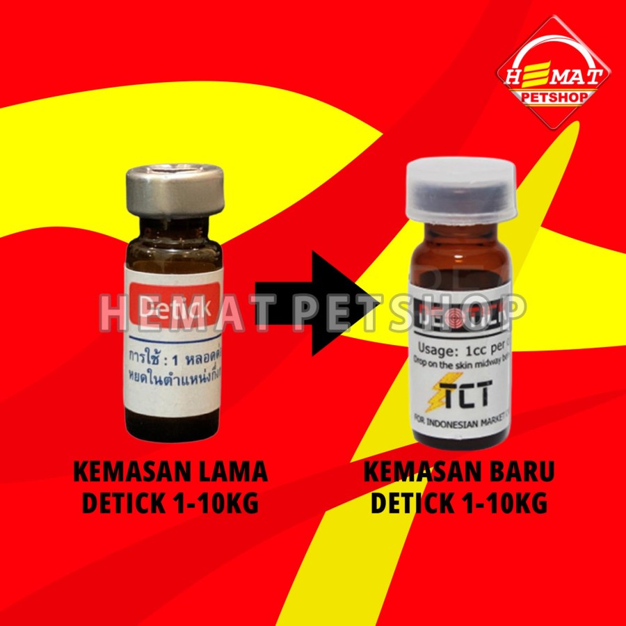 Detick 1 Ml 1-10 Kg / Detick Obat Kutu Kucing Dan Anjing