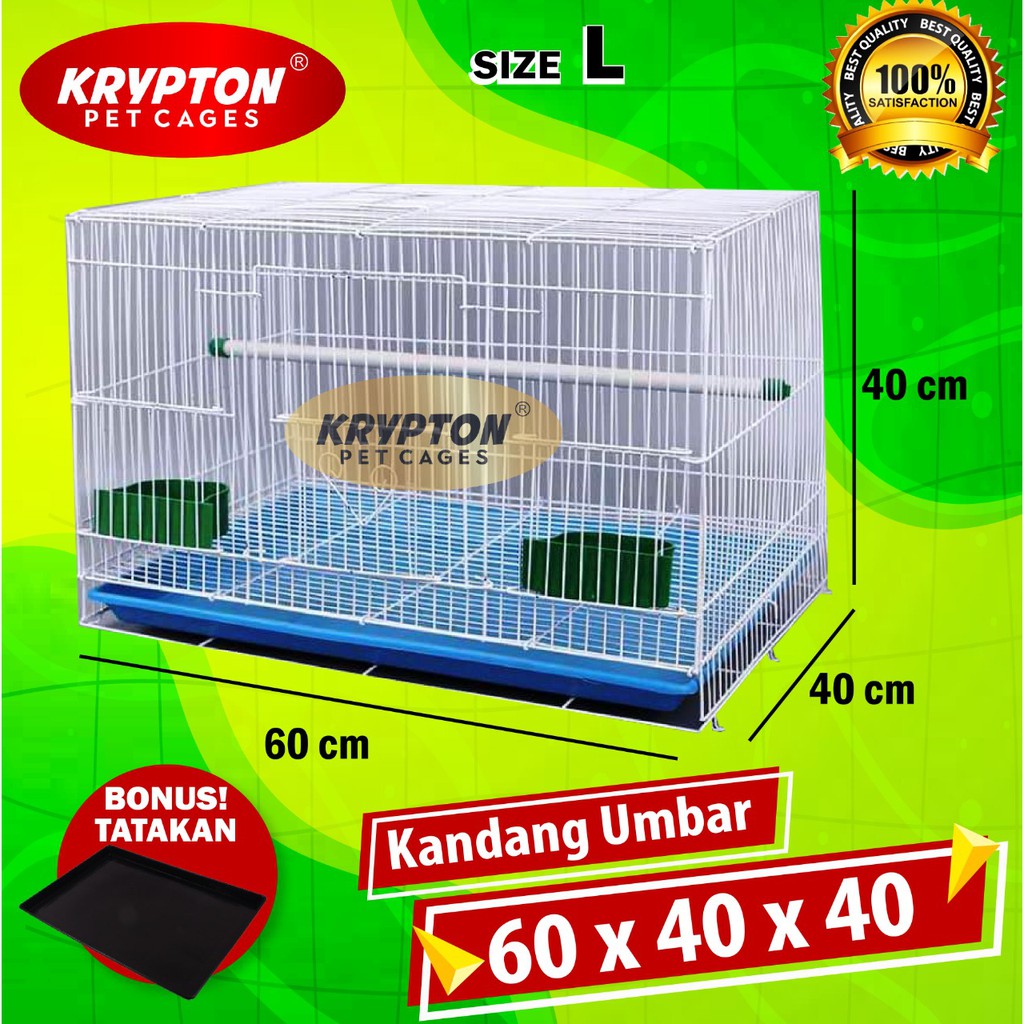 Kandang Burung, Kucing, Kelinci,  Umbaran Size L (60x40x40) Besi Lipat Tebal