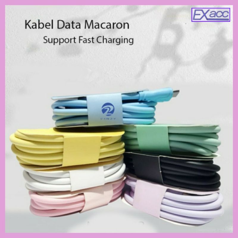 Macaron Kabel Data Tipe C / Kabel Data Macaron Tipe C Fash Charging