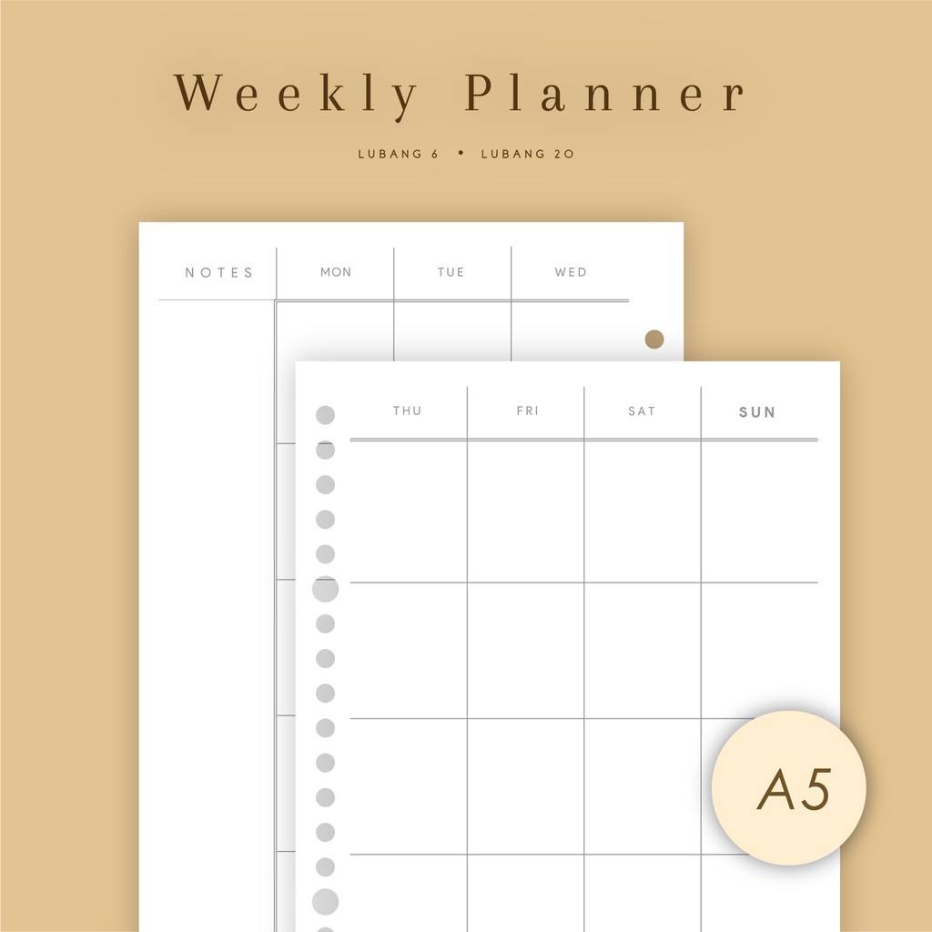 

A5 - Loose Leaf Weekly Planner by Notokata - 8009