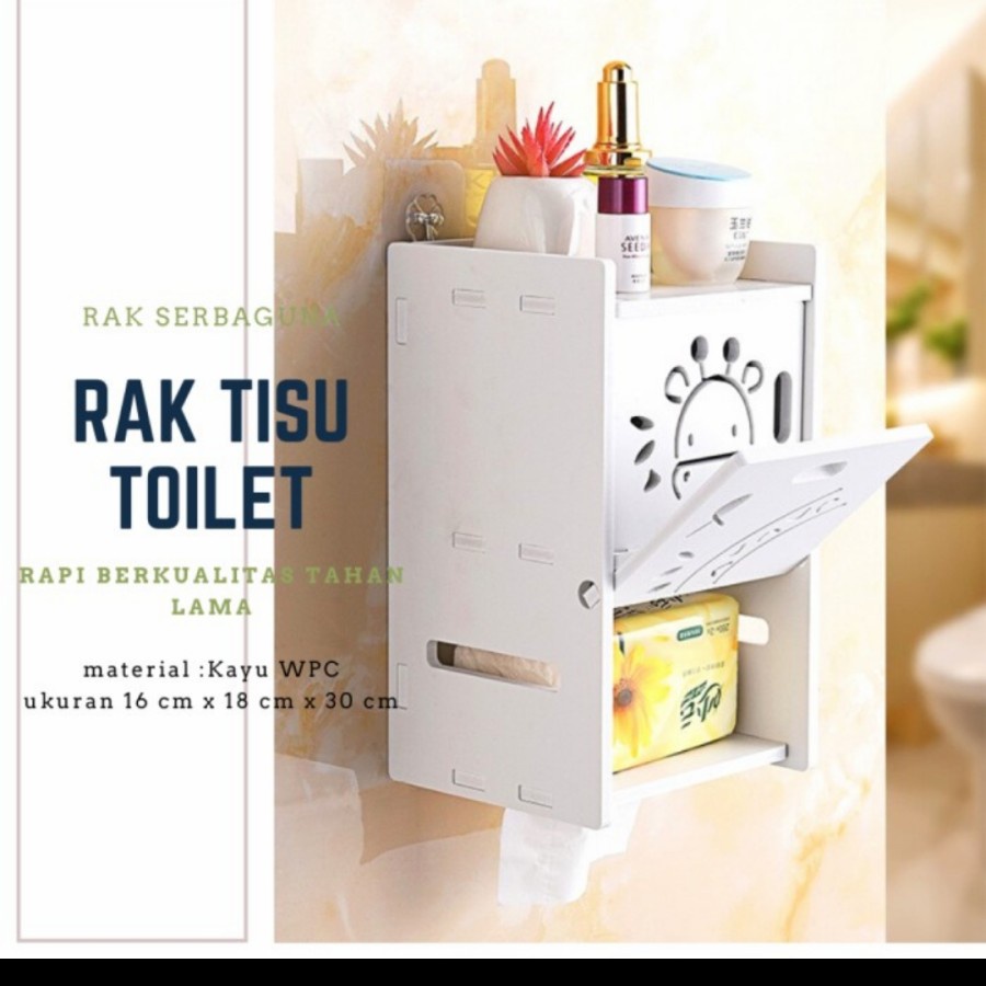 Rak dinding tissue kosmetik serbaguna Desktop storage toilet vintage