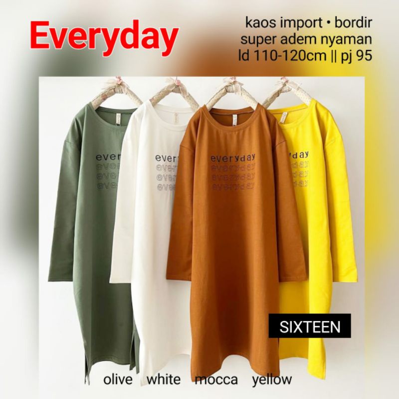 EVERYDAY BLOUSE KAOS IMPORT BORDIR ORI BY SIXTEEN