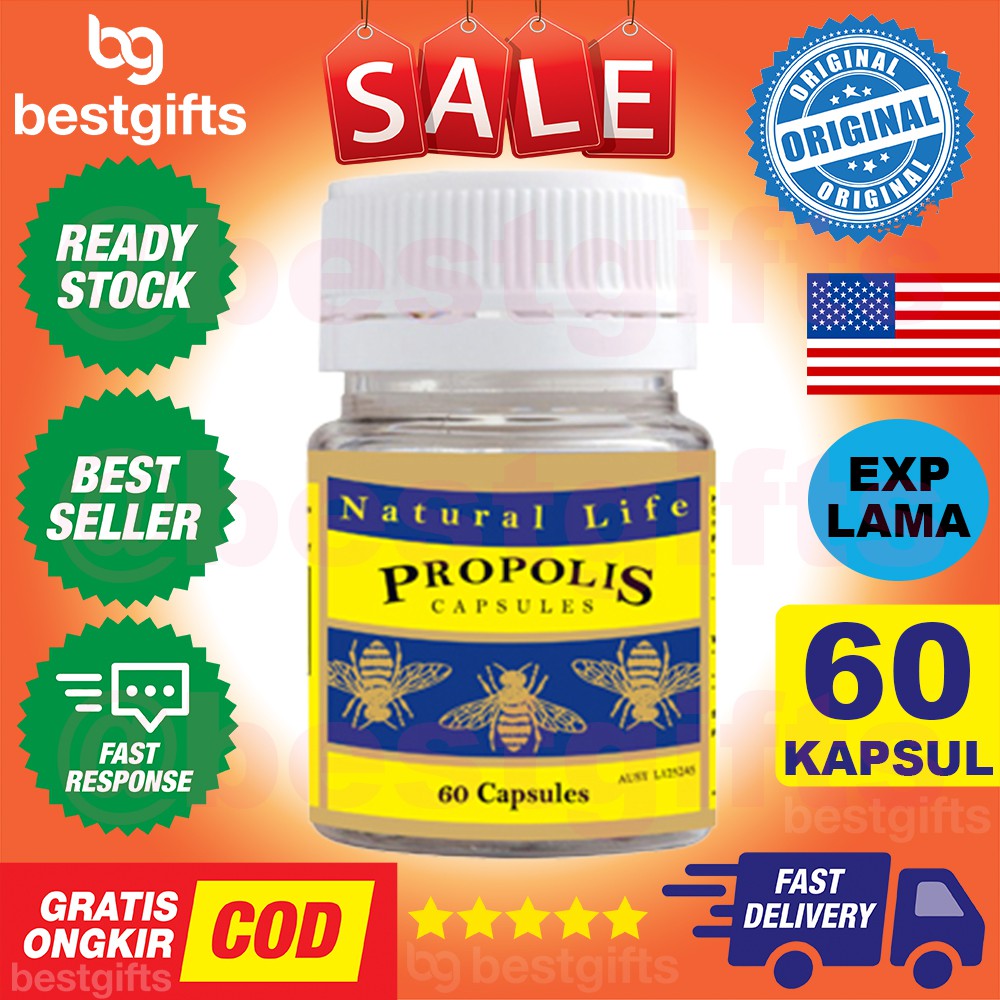 GNC NATURAL LIFE PROPOLIS 500MG ANTIOKSIDAN INFEKSI RADANG IMUN KEKEBALAN DAYA TAHAN TUBUH 60 KAPSUL