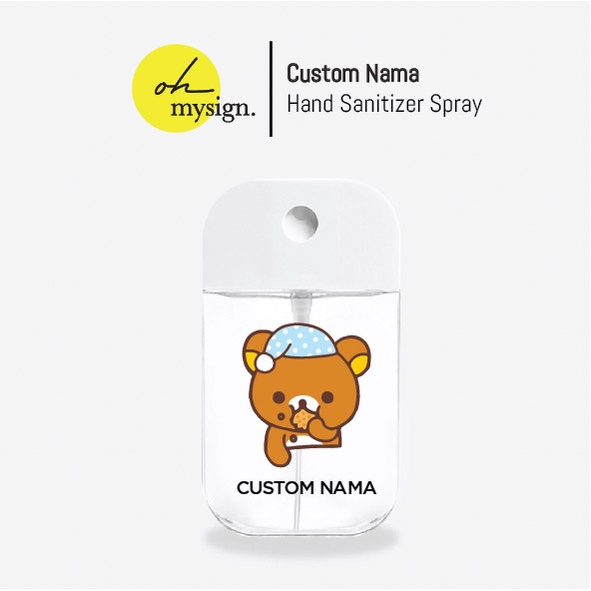 Custom Nama Pocket Hand Sanitizer Spray Botol Bottle 45 ML - Rilakkuma