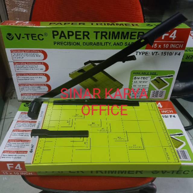

Paper Trimmer F4 Alat mesin pemotong potong kertas Vtec V-Tec VT1510 15x10 inch