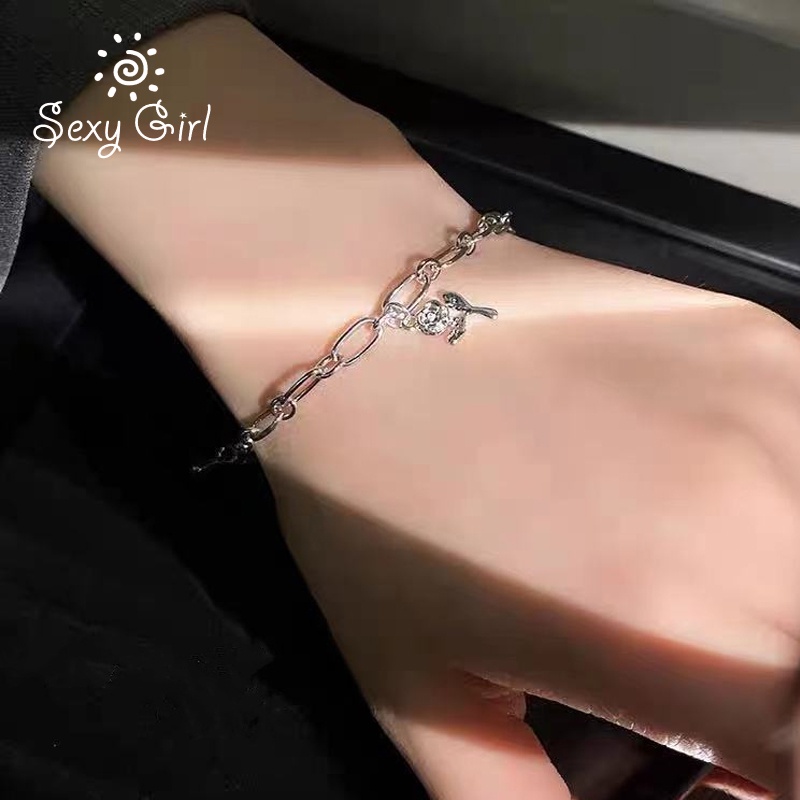 All-match Rose Flower Bracelet Female Ins Niche Design 2021 New High-level Cold Wind Sexy Girl Jewelry