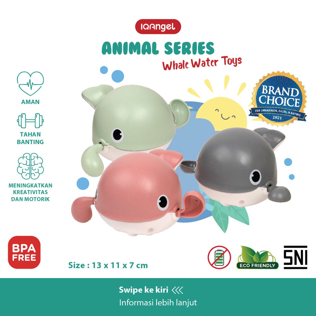 IQ ANGEL Whale Water Toys - Mainan Air Bayi / Mainan Mandi Ikan Paus / lumba lumba mainan air / lumba lumba water toys / mainan air / lumba lumba