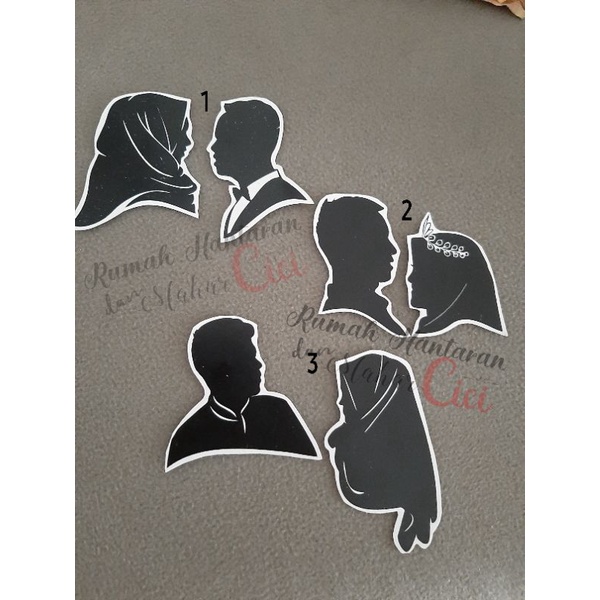 1psg Siluet Glossy/siluet hitam/siluet pasangan/siluet kertas glossy/siluet