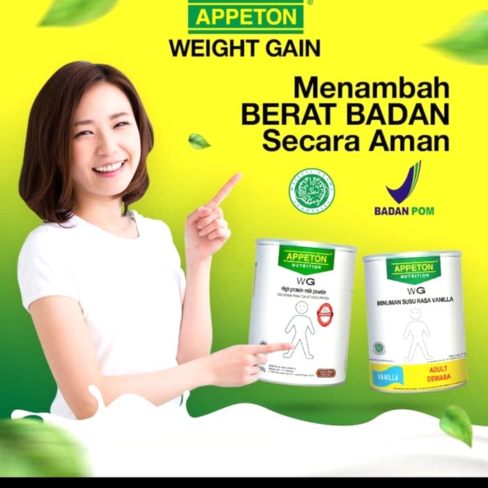 

Badanberat- Susu Appeton Weight Gain Adult/Dewasa 450 Gr (Vanila & Coklat) -Penambah-Berat-Badan.