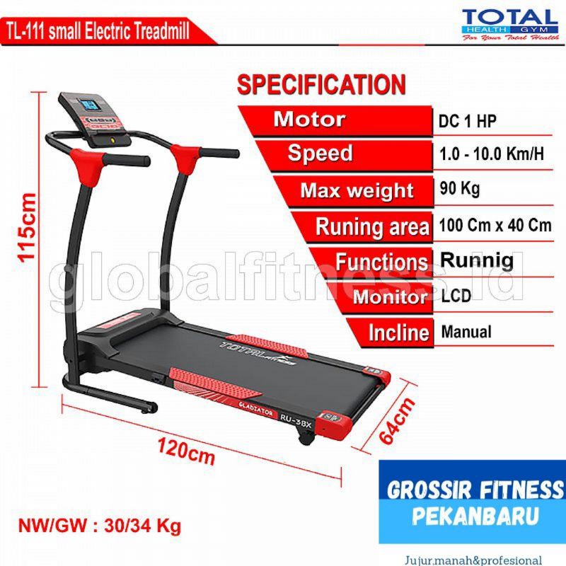 treadmill listrik TL 111 TOTAL FITNESS pekanbaru