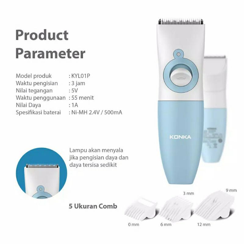 konka Clipper konka hair cut untuk bayi dan anak anak