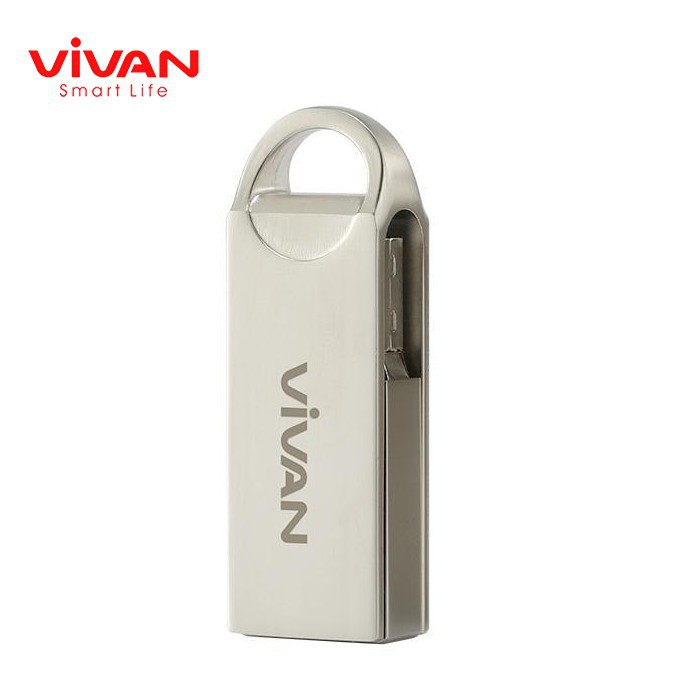 Flashdisk VIVAN VF216 16GB with 360 Rotation Design Silver - Garansi Resmi 5 Tahun