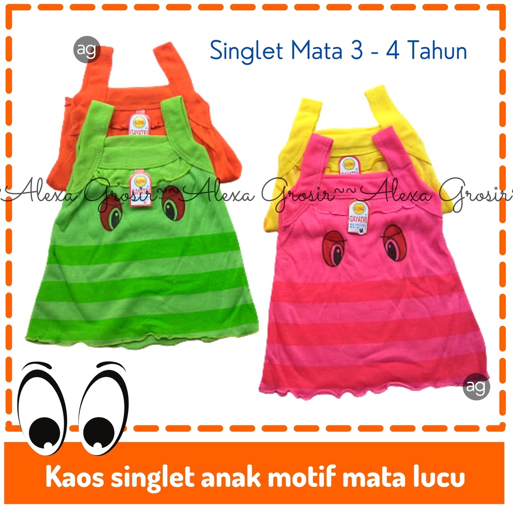 Kaos Dalam Anak Bayi Balita Mata XL Singlet Anak Kaos Kutung Anak Murah Lokal