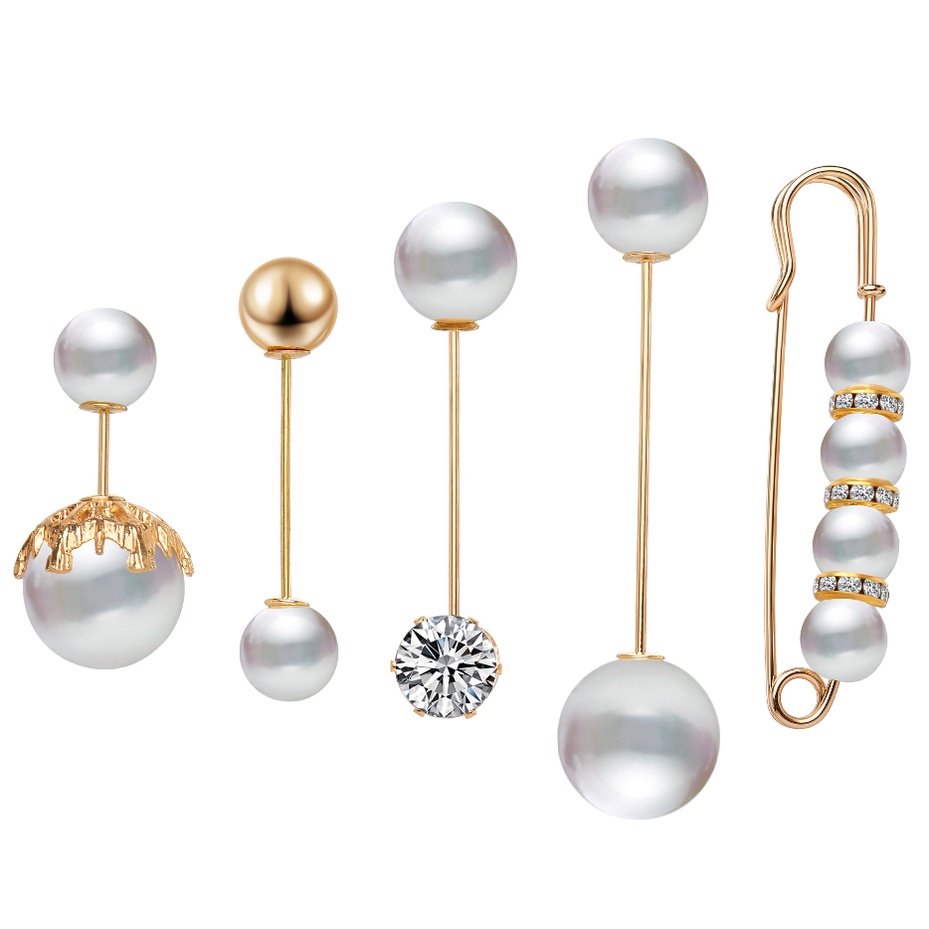 Pin Bros Bentuk Bunga Ikatan Simpul Mutiara 17km Untuk Aksesoris Perhiasan Pakaian-4