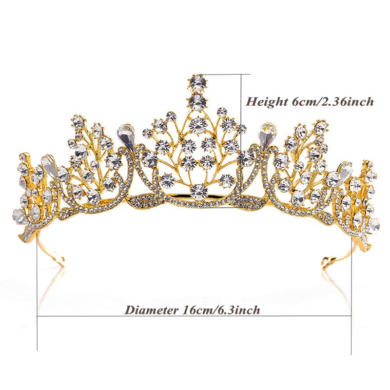 Baroque Deartiara Crystal Tiaras And Crowns Hairbands Rhinestone Wedding Hair Accessories For Bridal