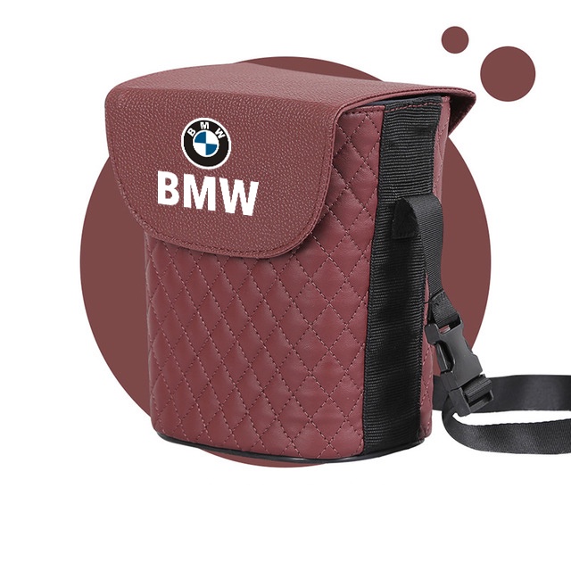 (G-CLUB) Tempat Sampah Bahan Kulit Tahan Air Untuk Mobil BMW
