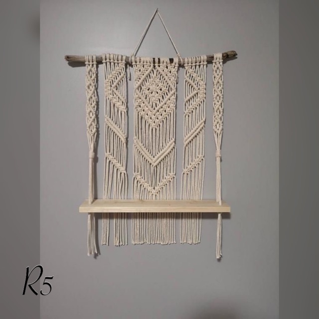 Rak dinding macrame gantung rak tanaman minimalis