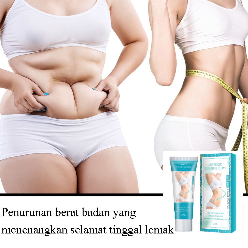 Peralatan olahraga krim pelangsing 60g krim pelangsing lengan/paha/double chin/pinggang/perut permanen pembakaran lemak