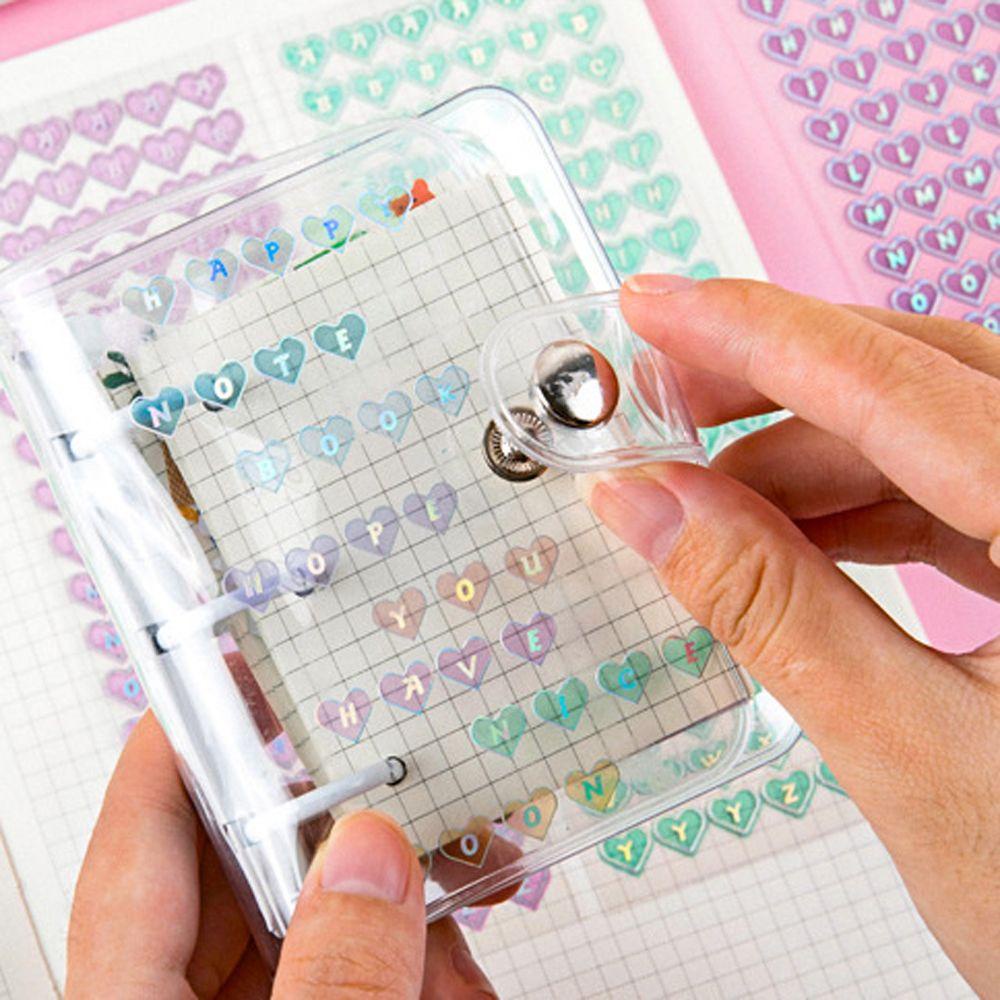 Agustina Alfabet Alat Tulis Stiker Telepon Gadis Scrapbooking Jurnal Handbook DIY Album Hias Bling Huruf Hati