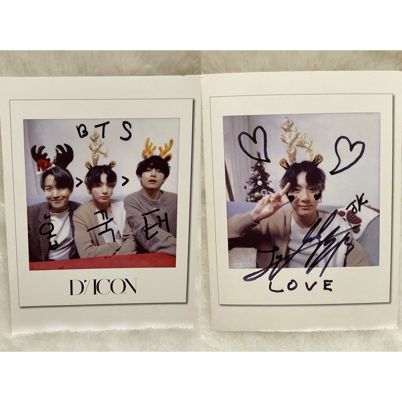(1) BTS dicon JK jungkook postcard polaroid signed photo sharing OFFICIAL | posca pc poca photocard 
