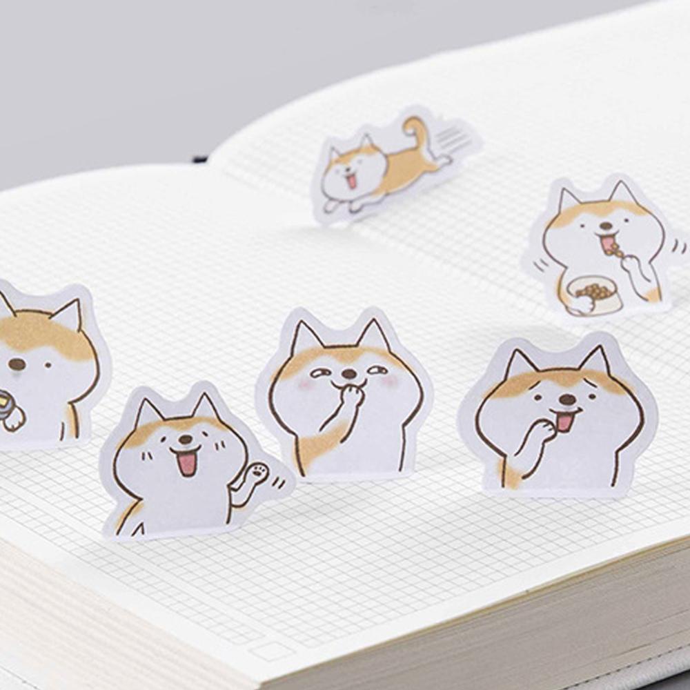 Timekey 45 Lembar / Box Stiker Motif Anjing Lucu Untuk Dekorasi Scrapbook / Diary / Album / Handphone A7K8