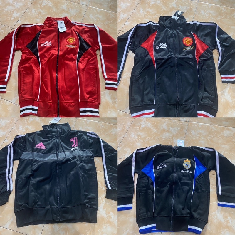 JAKET TRACTOP BOLA ANAK KIDS MU BARCELONA MADRID CITY MURAH